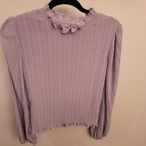 Gorgeous Lavender Pleated Blouse